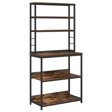 vidaXL Ράφι Κουζίνας 5 επιπέδων 80x40x168cm Επεξεργασμένο Ξύλο 1 τεμ.