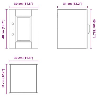 vidaXL Ντουλάπα Τοίχου PORTO Παλιό ξύλο 30x31x40cm