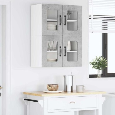 vidaXL Ραφιέρα τοίχου PORTO Σκυρόδεμα Γκρι 60x31x40 εκ