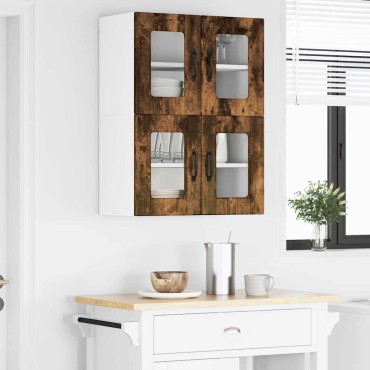 vidaXL Ραφιέρα τοίχου PORTO Καπνιστό Δρύς 60x31x40 εκ