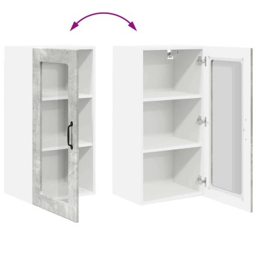 vidaXL Ραφιέρα τοίχου PORTO Σκυρόδεμα Γκρι 40x31x80cm