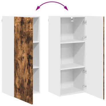 vidaXL Ντουλάπα Τοίχου PORTO Καπνιστό Δρύς 40x31x100cm
