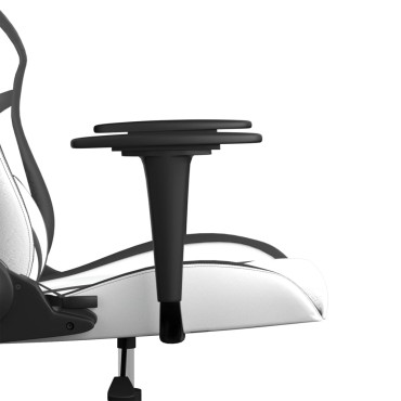 vidaXL Καρέκλα Gaming Λευκό/Μαύρο από Συνθετικό Δέρμα 67x64x(116-127)cm 1 τεμ.