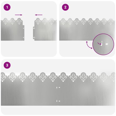 vidaXL Περιγράμματα γκαζόν 10 τμχ. 103 x 0,05 x 22 εκ Ασημί