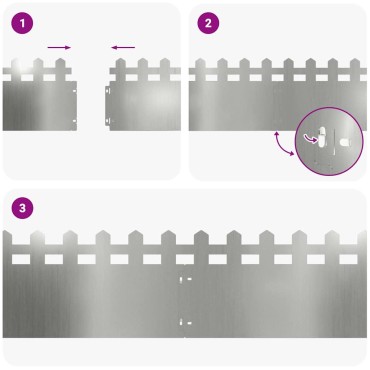 vidaXL Περιγράμματα γκαζόν 20 τμχ. 103 x 0,05 x 22 εκ Ασημί