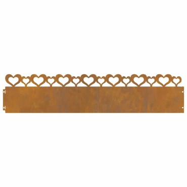 vidaXL Περιγράμματα γκαζόν 10 τμχ. 103 x 0,05 x 22 εκ Σκ rusty