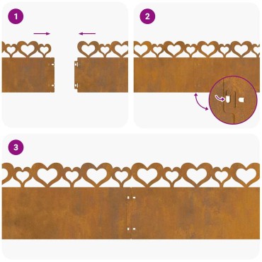vidaXL Περιγράμματα γκαζόν 20 τμχ. 103 x 0,05 x 22 εκ Σκ rusty