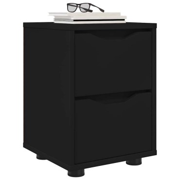 vidaXL Κομοδίνο Μαύρο 30,5x30x43cm Επεξεργασμένο Ξύλο 1 τεμ.