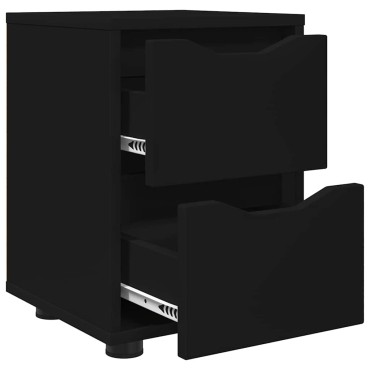 vidaXL Κομοδίνο Μαύρο 30,5x30x43cm Επεξεργασμένο Ξύλο 1 τεμ.