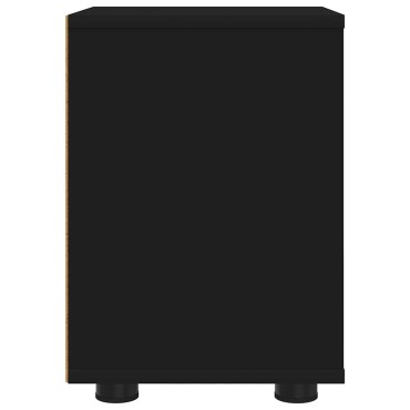 vidaXL Κομοδίνο Μαύρο 30,5x30x43cm Επεξεργασμένο Ξύλο 1 τεμ.