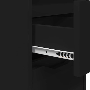 vidaXL Κομοδίνο Μαύρο 30,5x30x43cm Επεξεργασμένο Ξύλο 1 τεμ.
