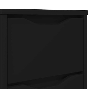 vidaXL Κομοδίνο Μαύρο 30,5x30x43cm Επεξεργασμένο Ξύλο 1 τεμ.