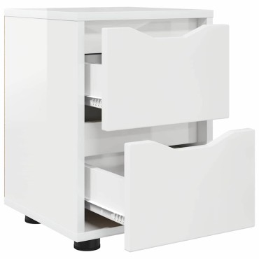 vidaXL Κομοδίνο Υψηλής γυαλάδας λευκό 30,5x30x43 εκ 1 τεμ.