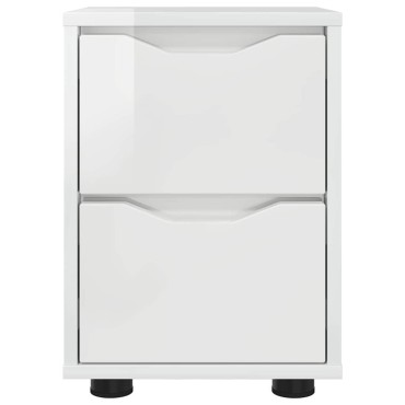 vidaXL Κομοδίνο Υψηλής γυαλάδας λευκό 30,5x30x43 εκ 1 τεμ.
