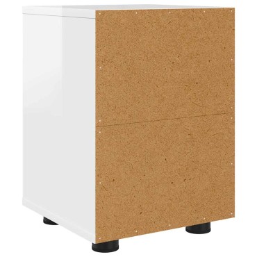 vidaXL Κομοδίνο Υψηλής γυαλάδας λευκό 30,5x30x43 εκ 1 τεμ.