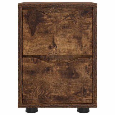 vidaXL Κομοδίνο Καπνιστό Δρύς 30,5x30x43cm Επεξεργασμένο Ξύλο 1 τεμ.