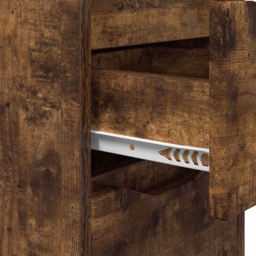 vidaXL Κομοδίνο Καπνιστό Δρύς 30,5x30x43cm Επεξεργασμένο Ξύλο 1 τεμ.