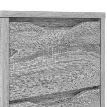 vidaXL Κομοδίνα 2 τεμ. Γκρίζο Σονομα 30,5x30x43 εκ