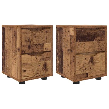 vidaXL Κομοδίνα 2 τεμ. Παλιό Ξύλο 30,5x30x43cm Επεξεργασμένο Ξύλο