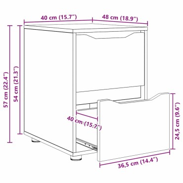 vidaXL Ντουλάπι αποθήκευσης 40x48x57cm Επεξεργασμένο Ξύλο 1 τεμ.