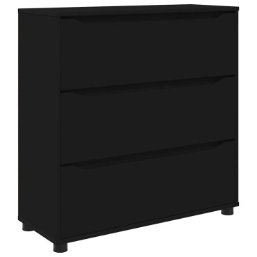 vidaXL Ντουλάπι αποθήκευσης 80x31x81cm Επεξεργασμένο Ξύλο Μαύρο 1 τεμ.