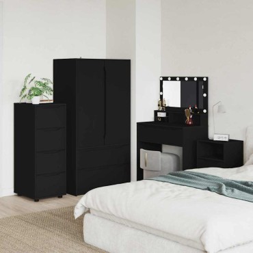 vidaXL Ντουλάπι αποθήκευσης 40x48x105cm Επεξεργασμένο Ξύλο Μαύρο 1 τεμ.