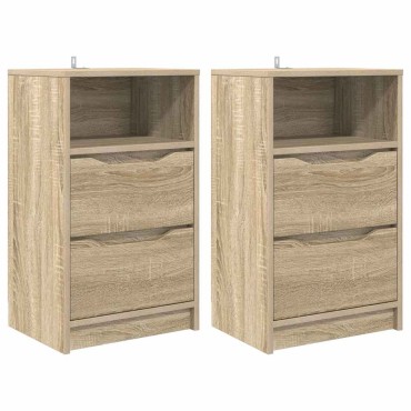 vidaXL Κομοδίνα 2 τεμ. Δρύς Sonoma 40x30x467cm Επεξεργασμένο Ξύλο