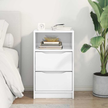 vidaXL Κομοδίνο Γυαλιστερό Λευκό 40x30x67cm Επεξεργασμένο Ξύλο 1 τεμ.