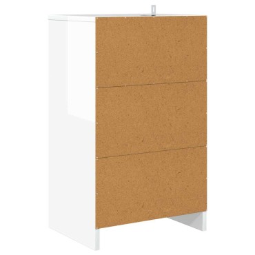 vidaXL Κομοδίνο Γυαλιστερό Λευκό 40x30x67cm Επεξεργασμένο Ξύλο 1 τεμ.