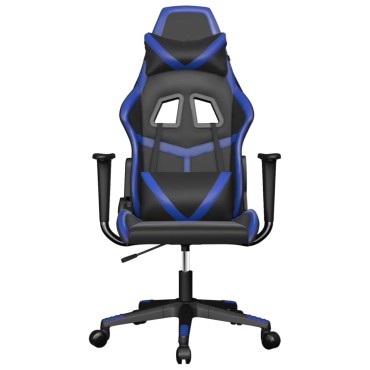 vidaXL Καρέκλα Gaming Μαύρο/Μπλε από Συνθετικό Δέρμα 67x64x(116-127)cm 1 τεμ.