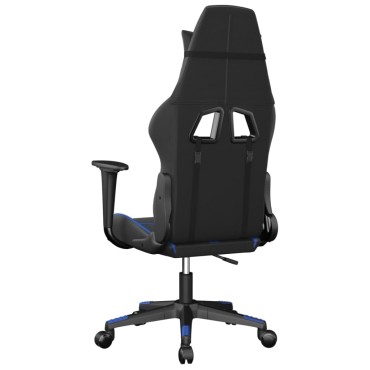 vidaXL Καρέκλα Gaming Μαύρο/Μπλε από Συνθετικό Δέρμα 67x64x(116-127)cm 1 τεμ.