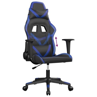 vidaXL Καρέκλα Gaming Μαύρο/Μπλε από Συνθετικό Δέρμα 67x64x(116-127)cm 1 τεμ.