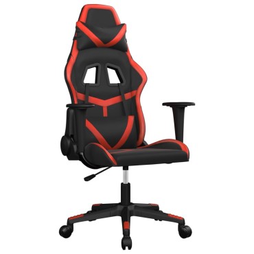 vidaXL Καρέκλα Gaming Μασάζ Μαύρο/Κόκκινο από Συνθετικό Δέρμα 67x64x(116-127)cm 1 τεμ.