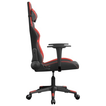 vidaXL Καρέκλα Gaming Μασάζ Μαύρο/Κόκκινο από Συνθετικό Δέρμα 67x64x(116-127)cm 1 τεμ.