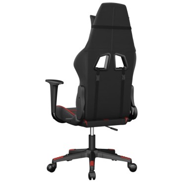 vidaXL Καρέκλα Gaming Μασάζ Μαύρο/Κόκκινο από Συνθετικό Δέρμα 67x64x(116-127)cm 1 τεμ.