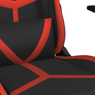 vidaXL Καρέκλα Gaming Μασάζ Μαύρο/Κόκκινο από Συνθετικό Δέρμα 67x64x(116-127)cm 1 τεμ.