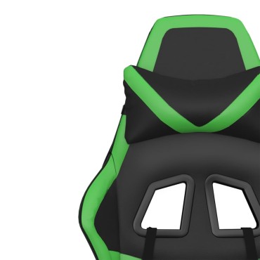 vidaXL Καρέκλα Gaming Μαύρο/πράσινο από Συνθετικό Δέρμα 67x64x(116-127)cm 1 τεμ.