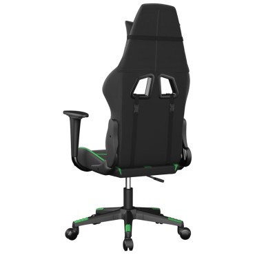 vidaXL Καρέκλα Gaming Μαύρο/πράσινο από Συνθετικό Δέρμα 67x64x(116-127)cm 1 τεμ.