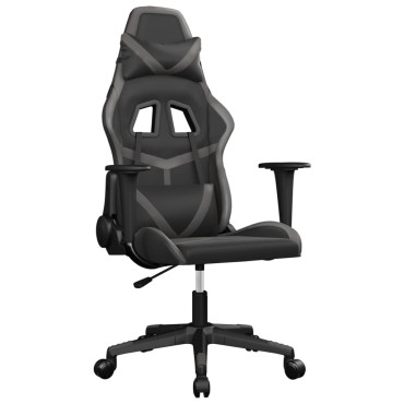 vidaXL Καρέκλα Gaming Μαύρο/Γκρι από Συνθετικό Δέρμα 67x64x(116-127)cm 1 τεμ.