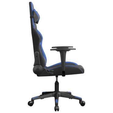 vidaXL Καρέκλα Gaming Μασάζ Μαύρο/Μπλε από Συνθετικό Δέρμα 66,5x61x(118-127,5)cm 1 τεμ.