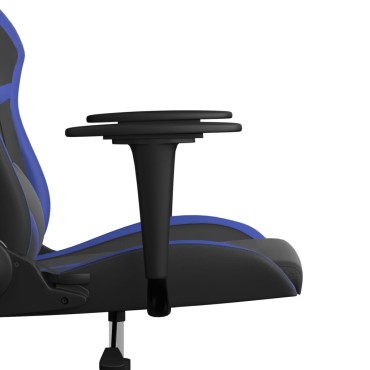vidaXL Καρέκλα Gaming Μασάζ Μαύρο/Μπλε από Συνθετικό Δέρμα 66,5x61x(118-127,5)cm 1 τεμ.