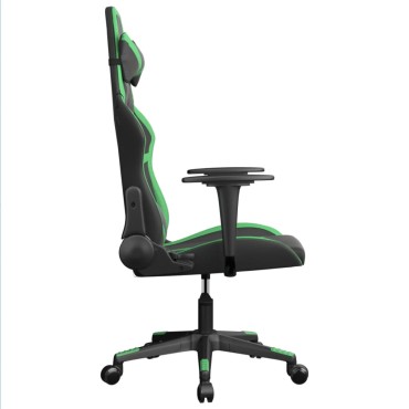vidaXL Καρέκλα Gaming Μασάζ Μαύρο/Πράσινο από Συνθετικό Δέρμα 66,5x61x(118-127,5)cm 1 τεμ.