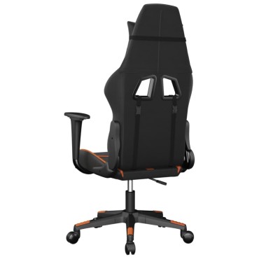 vidaXL Καρέκλα Gaming Μασάζ Μαύρο/πορτοκαλί από Συνθετικό Δέρμα 66,5x61x(118-127,5)cm 1 τεμ.