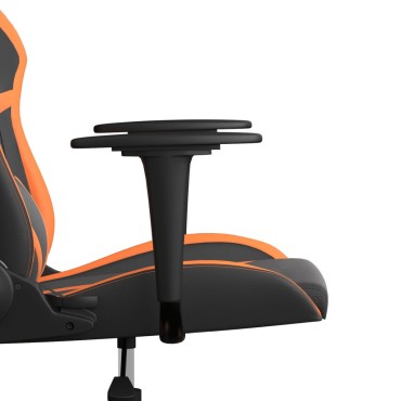 vidaXL Καρέκλα Gaming Μασάζ Μαύρο/πορτοκαλί από Συνθετικό Δέρμα 66,5x61x(118-127,5)cm 1 τεμ.