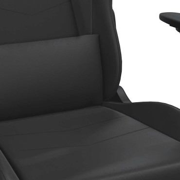 vidaXL Καρέκλα Gaming Μασάζ Υποπόδιο Μαύροαπό Συνθετικό Δέρμα 66x56x(120,5-131)cm 1 τεμ.