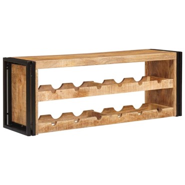 vidaXL Ράφι Κρασιού Καφέ 100x45x33cm Σταθερό Χοντρό Ξύλο Μάνγκο 1 τεμ.