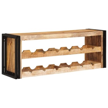 vidaXL Ράφι Κρασιού Καφέ 100x45x33cm Σταθερό Χοντρό Ξύλο Μάνγκο 1 τεμ.