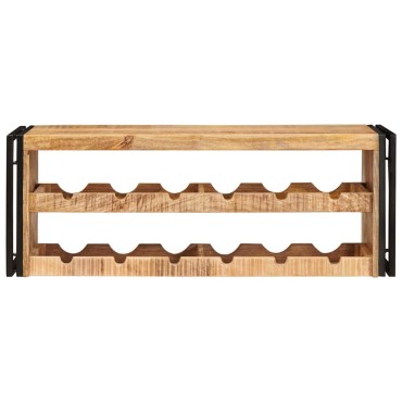 vidaXL Ράφι Κρασιού Καφέ 100x45x33cm Σταθερό Χοντρό Ξύλο Μάνγκο 1 τεμ.