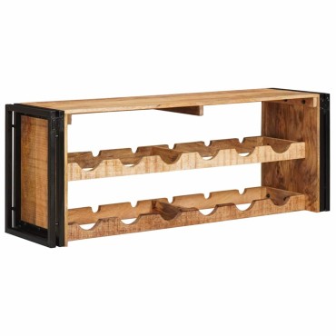 vidaXL Ράφι Κρασιού Καφέ 100x45x33cm Σταθερό Χοντρό Ξύλο Μάνγκο 1 τεμ.
