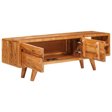 vidaXL Ντουλάπι TV με ράφι Καφέ 110x30x40cm Στερεό Ξύλο Ακακίας 1 τεμ.